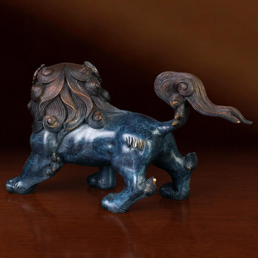 威武对狮居家吉祥物纯铜摆件 商品图5