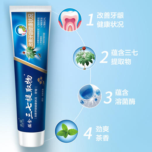 风采·改善牙龈健康状况牙膏180g含三七提取物（劲爽茶香）60123 商品图3