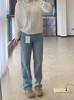 二店y 【68211】 三种裤长 早春款 高腰显瘦窄版直筒阔腿牛仔裤 商品缩略图12