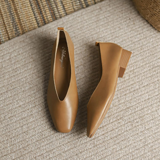【偏小拍大1码！爆款归来！高跟单鞋 知性优雅】浅幼 平底鞋高跟鞋2款 时尚减龄 方头款高跟可增高4厘米！ 5色可选 商品图13