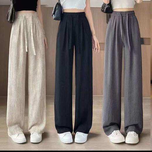 【秒杀❗️29.9/件🔥冰丝扎染阔腿裤】高腰垂坠阔腿版型，完美遮住胯宽、腿粗、假胯宽，视觉拉长腿型，小个子也能穿出大长腿，高腰垂感窄版直筒裤抽绳休闲拖地长裤子L 商品图1