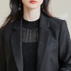 剩XL/XXL 米思阳2026春季新款时尚设计感短款西装压花拼接一粒扣外套女0650 商品缩略图4