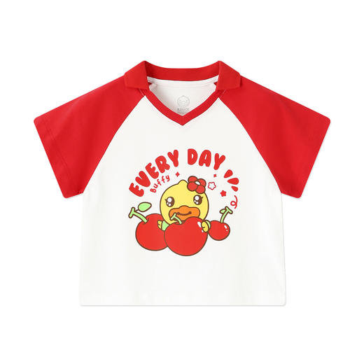 [驱蚊抗菌]bduck小黄鸭童装女童短袖t恤夏季儿童半袖中小童上衣薄105-150 FF2701066 商品图3