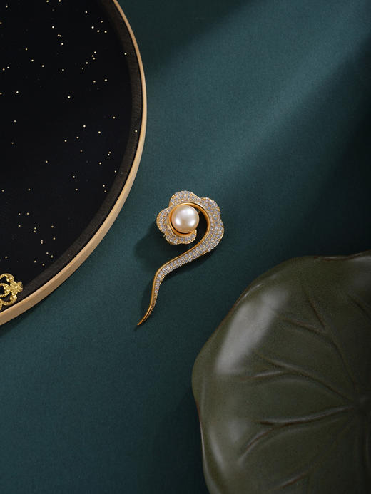 子佩集【云逸珠华】珍珠惜王妃胸针【XXXZ269】祥云镀金2602 商品图4