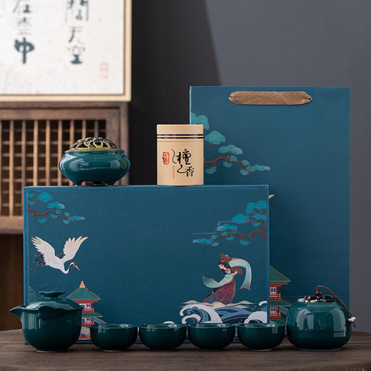 【日用百货】-复古国潮风功夫陶瓷茶具礼盒装 商品图4