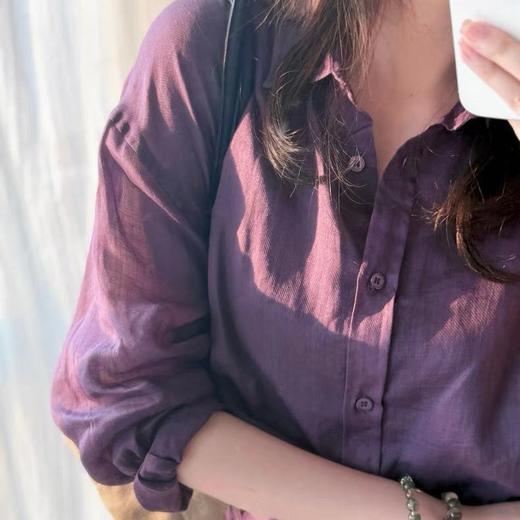 COICI紫色苎麻衬衫，今年夏天流行“紫色衬衫”，太显白了！（3-5天发货） 商品图2