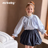 mr.baby春夏韩式复古甜心风灯笼袖木耳边衬衫女童百搭学院上衣 商品缩略图1