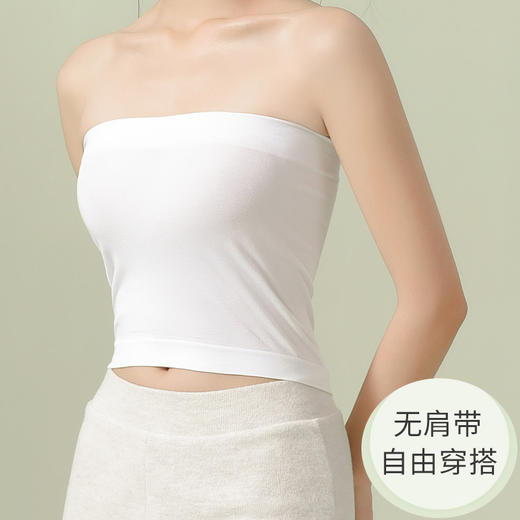 59元任选2件猫人无肩带内衣！带胸垫无胸垫款式都有！【 一片式无肩带裹胸 无肩带内衣】一片式设计 全包裹 上身超贴合 防滑不会掉轻柔裸感面料 吸湿透气 加宽加弹边围 ⁢不勒不变形不上窜 ‪不磨皮肤 商品图2
