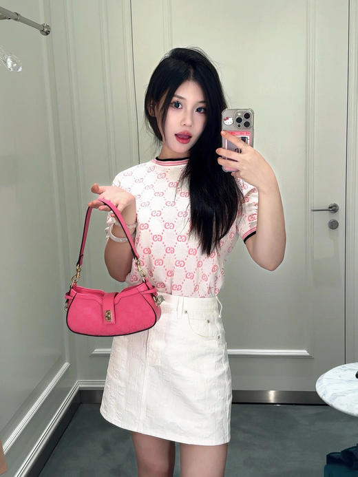 古驰嵌花圆领针织短袖 商品图4