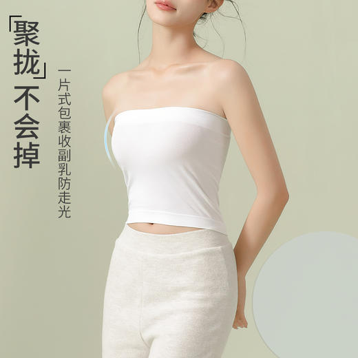 59元任选2件猫人无肩带内衣！带胸垫无胸垫款式都有！【 一片式无肩带裹胸 无肩带内衣】一片式设计 全包裹 上身超贴合 防滑不会掉轻柔裸感面料 吸湿透气 加宽加弹边围 ⁢不勒不变形不上窜 ‪不磨皮肤 商品图0