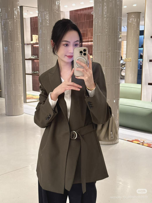 310-9 独家圆正 lew设计感斜扣 垂坠感羊毛西装 西裤 我穿38码西服 商品图11