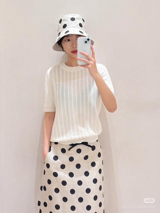 310-7 独家圆正 小禾 波点亚麻渔夫帽 商品图2