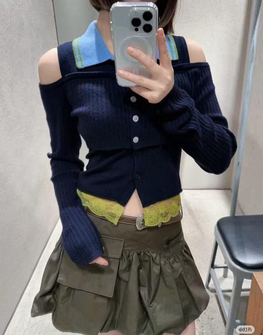 女款拼接polo领针织衫la001 商品图3