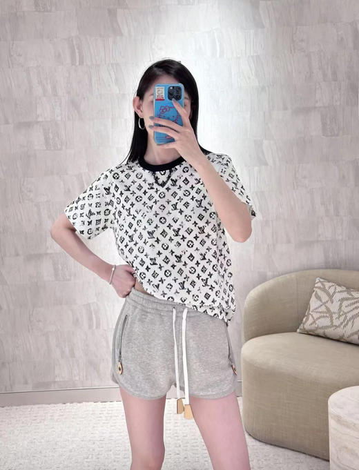 驴家复古水洗满印老花T恤 商品图2