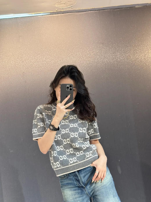 古驰羊毛结子绒缝线提花短袖 商品图4