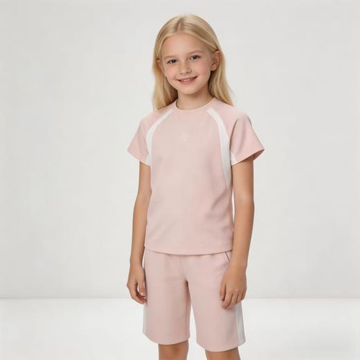 【曼波格防晒外穿系列】舒雅童装女童短袖中裤家居套装  防晒UPF50+ 凉感 3A抗菌3F/26197H 商品图0