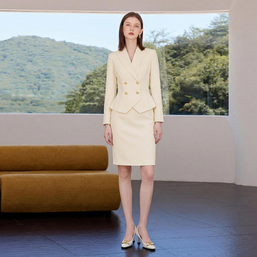 IWY/正式场合西装套裙女双排扣显瘦职业装包臀裙高级感职场正装CS2753 商品图1