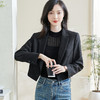 剩XL/XXL 米思阳2026春季新款时尚设计感短款西装压花拼接一粒扣外套女0650 商品缩略图1