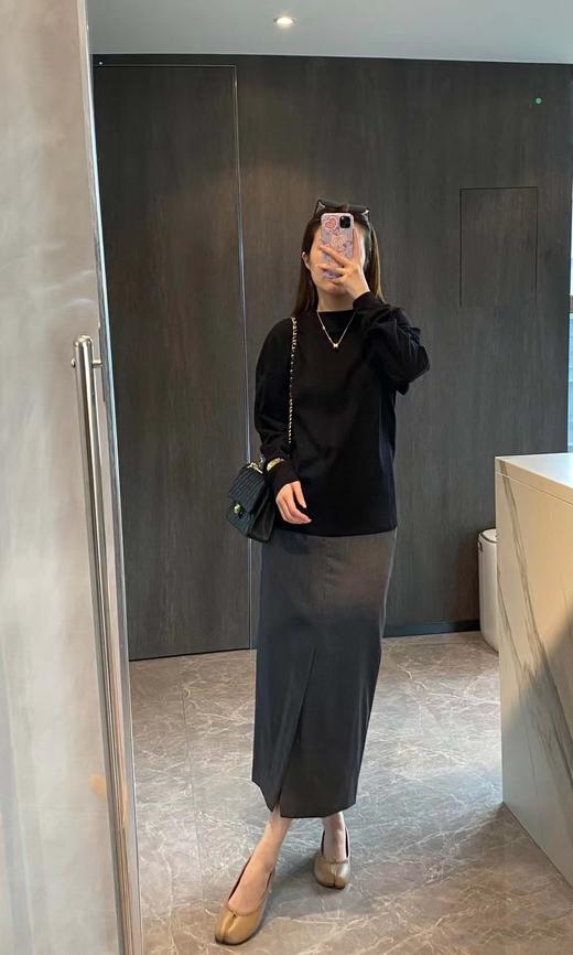 佰搭实穿口碑打底 100%棉纯色圆领长袖黑白T恤 商品图4