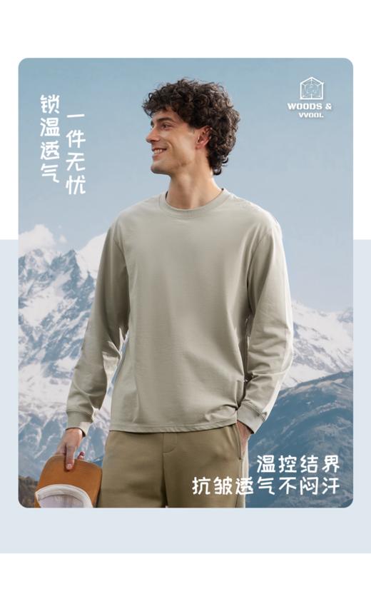 春日新光集 WOODSWOOL丛绒男装桑达尔长袖T恤 商品图0