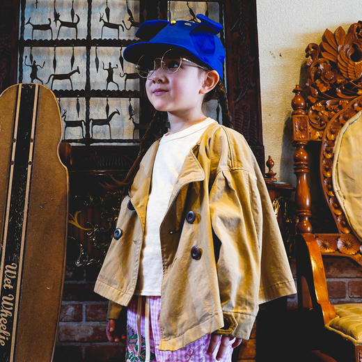 G2H日本童装 GO TO HOLLYWOOD 26春夏条纹斜纹布短款风衣 商品图2