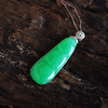 【天然正品】A货翡翠AU750收藏级白金镶钻镶天然细腻糯冰种满绿福豆翡翠吊坠项链58.1*18.5*7.6MM（皆取最大值）280226HSD46 商品缩略图4