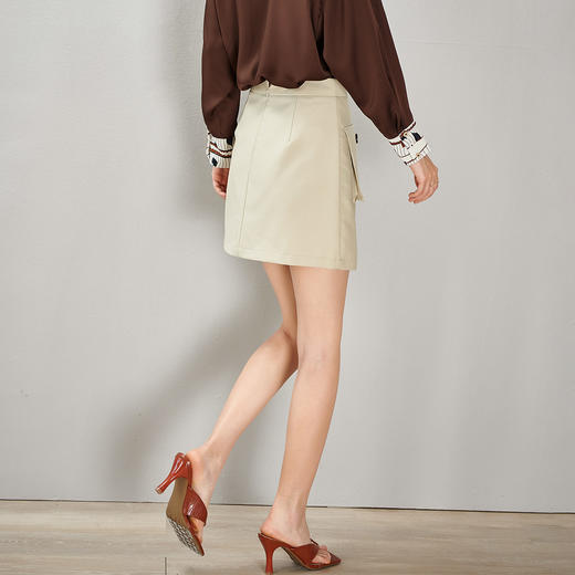 剩S/M/L/XL 芳外新款设计感高腰工装半身裙拼接不规则短裙女8D21CI1372 商品图4