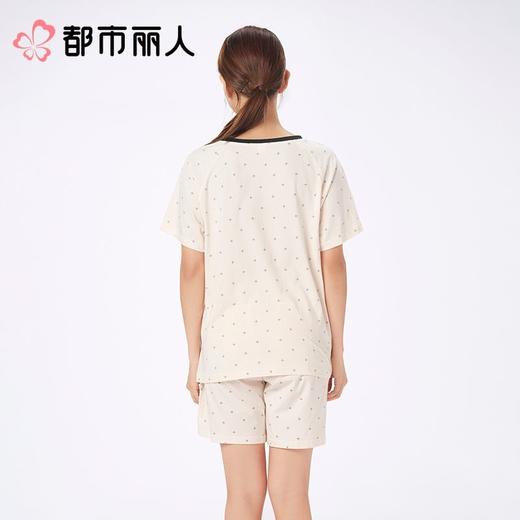 都市丽人睡衣女士睡衣薄家居服32支纯棉单面睡衣女士棉质短袖套装女装短袖短裤LHC2B2 商品图4