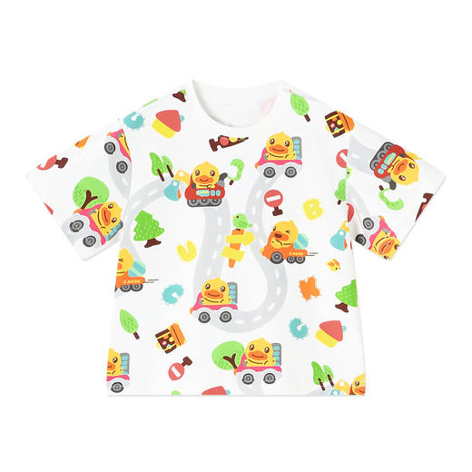 [冰感速干]bduck小黄鸭童装男童t恤儿童短袖夏装宝宝凉感半袖上衣90-140 BF2701077 商品图3