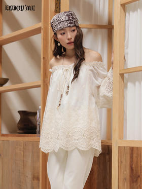 【门店同款】ENJOY春季“序光之旅”重工蕾丝刺绣上衣 169602111