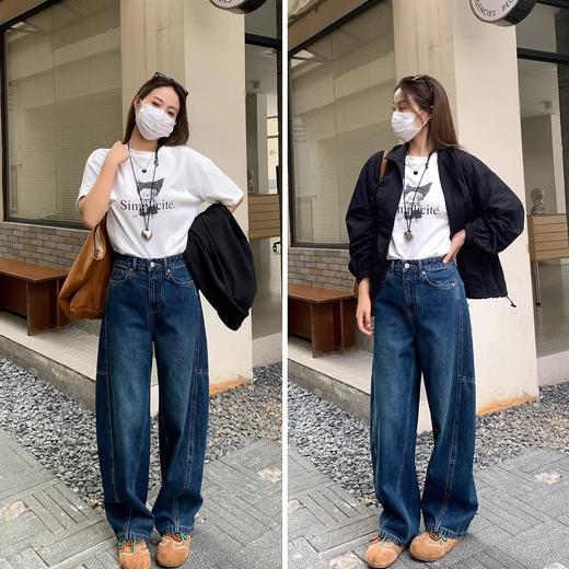 进口匹马棉 时髦先峰轻解构分割切线牛仔裤 宽松弧线 立体有型  2931 商品图1