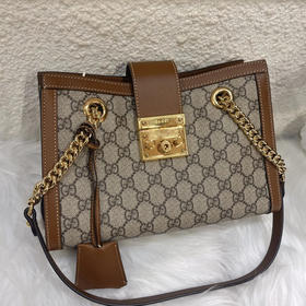 GUCCI Padlock 棕色 老花 小号 斜挎包