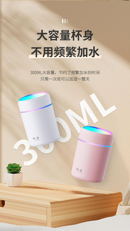 超声波加湿器  usb多功能加湿器 便携式车载小型加湿器 家用迷你室内桌面空气加湿器 商品图7