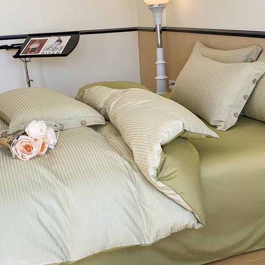 A类母婴级裸睡~60支新疆长绒棉贡缎提花四件套高级感纯棉被套床单三件套感床上用品 商品图3