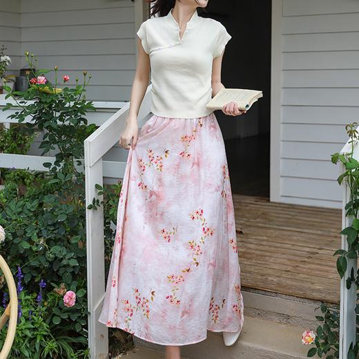 【请注意！容易被围观的一条国风半身裙】 2024新款 苎麻高端亚麻 a字裙半身裙 5155 商品图1