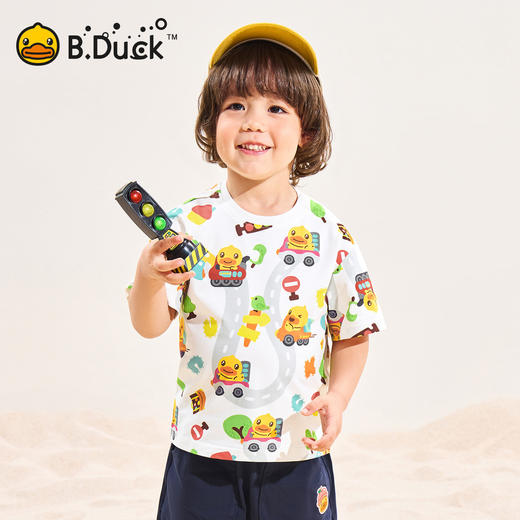 [冰感速干]bduck小黄鸭童装男童t恤儿童短袖夏装宝宝凉感半袖上衣90-140 BF2701077 商品图0