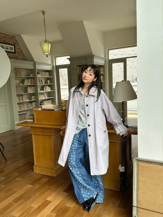 nothe Case布然/NC261803/「电影唱片」拼接提花阔腿牛仔裤 复古休闲长裤 商品图2