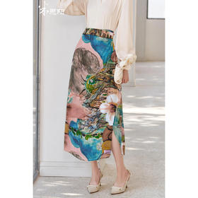 剩S/M/L 米思阳2025春季新款时尚水墨印花半身裙设计感度假穿搭裙子女5450