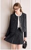 香y同款小香风miu系灰色毛呢外套/短裙/衬衫三件套 商品缩略图3