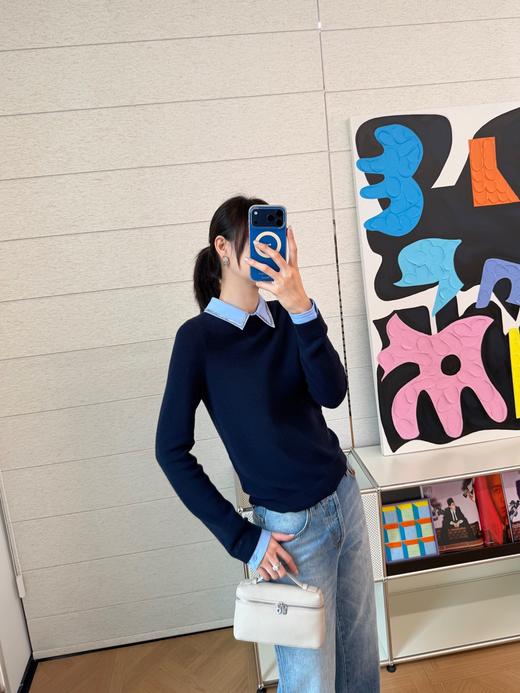 古驰海军蓝假两件羊毛针织衫 商品图14