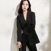 剩S/M/L/XL 芳外新款通勤休闲黑色修身西装薄款褶皱拼接长袖外套8T22AX0245 商品缩略图2