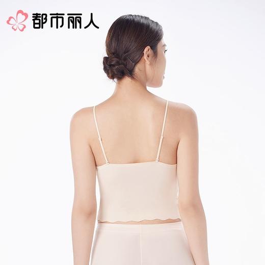都市丽人背心无罩杯薄蕾丝花边背心长抹胸有杯垫时尚美搭LVC2A5 商品图2