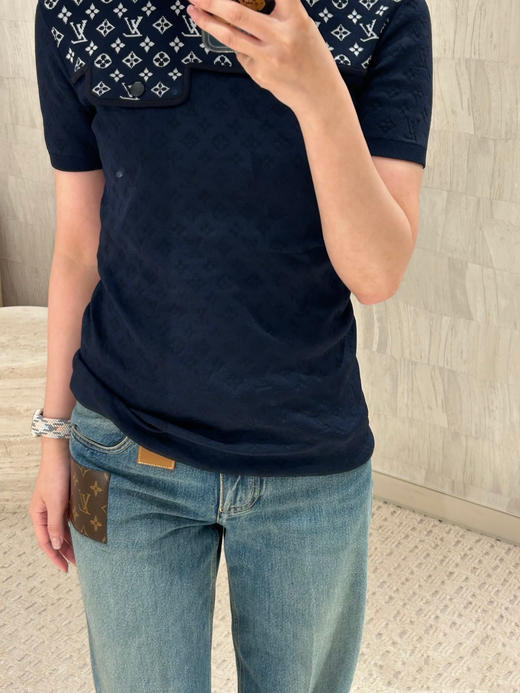 驴家新款黑白提花针织短袖 商品图6