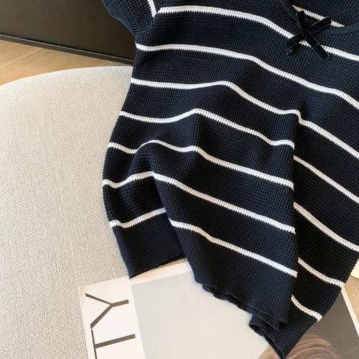 【简单大方 松弛优雅的条纹针织衫】简简单单却很有味道的一款夏日搭配 商品图8