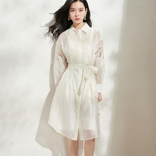 芳外夏季新款温柔知性莱赛尔衬衫裙吊带收腰裙子两件套女0208 商品图2