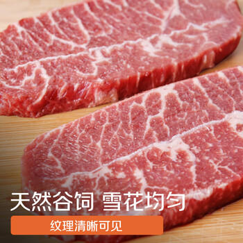 春禾秋牧 进口安格斯原切板腱牛排600g/3-6片赠料包 牛肉生鲜 低脂健身 商品图6