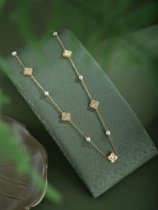 子佩集【四叶星芒】珍珠惜王妃项链【XXXL020】镀金四叶草2602 商品图3