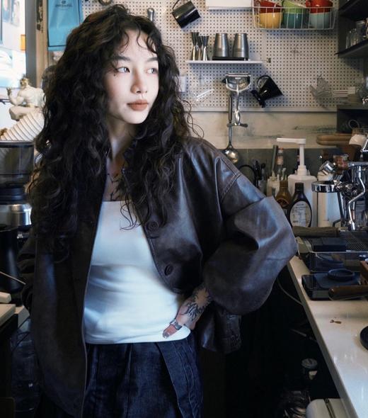 老米优品🎈5-7天预售！高品质！韩国同款《软糯蛋白皮夹克外套》又美又飒百搭王皮衣外套！带防尘袋发货~ WT260310A 商品图0