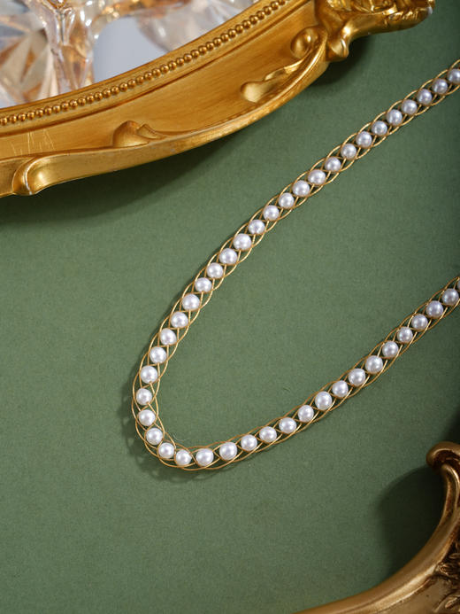 子佩集【韶华履迹】珍珠惜王妃项链【XXXL016】法式编织镀金2602 商品图4