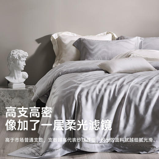 臻品天丝轻奢提花四件套(山叶水影) 商品图4